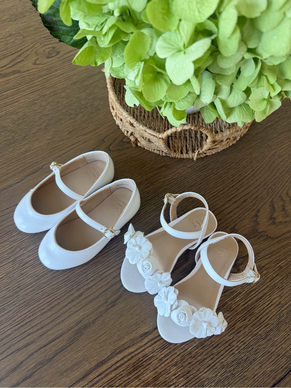Janie and Jack White Girls' Mary Janes & Floral Sandals